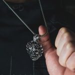 Мужской стальной кулон с черепом