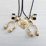 Золотые парные подвески