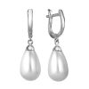 Серьги с жемчужинами в виде капелек