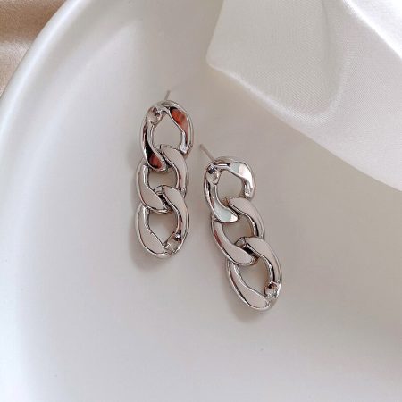 Серебристые серьги, молодежные, бижутерия для молодых девушек